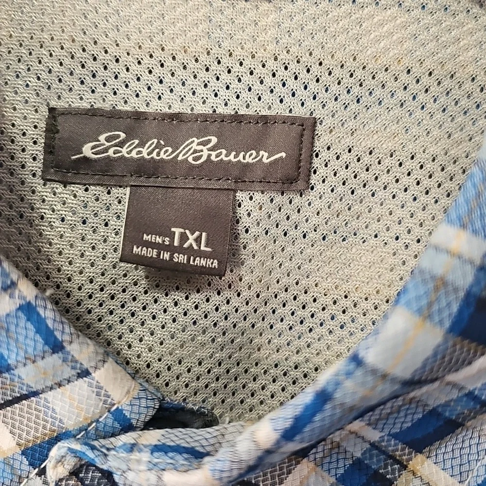 Eddie Bauer East Moisture Wicking Men's Long Sleeve Button Up Shirt Size TXL - Picture 2 of 6